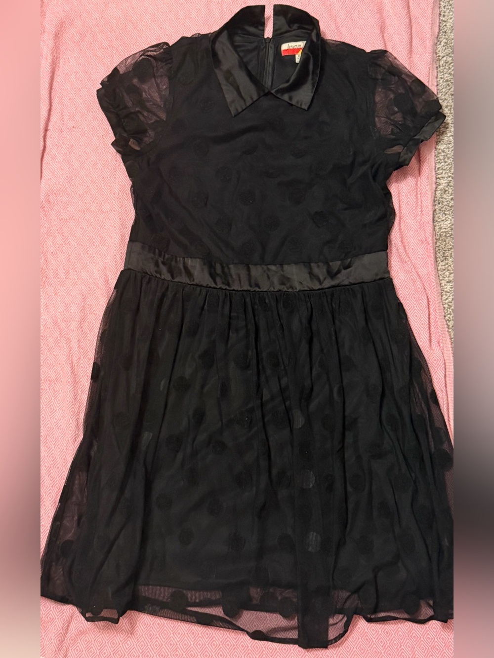 Collared Black Polka Dot Dress